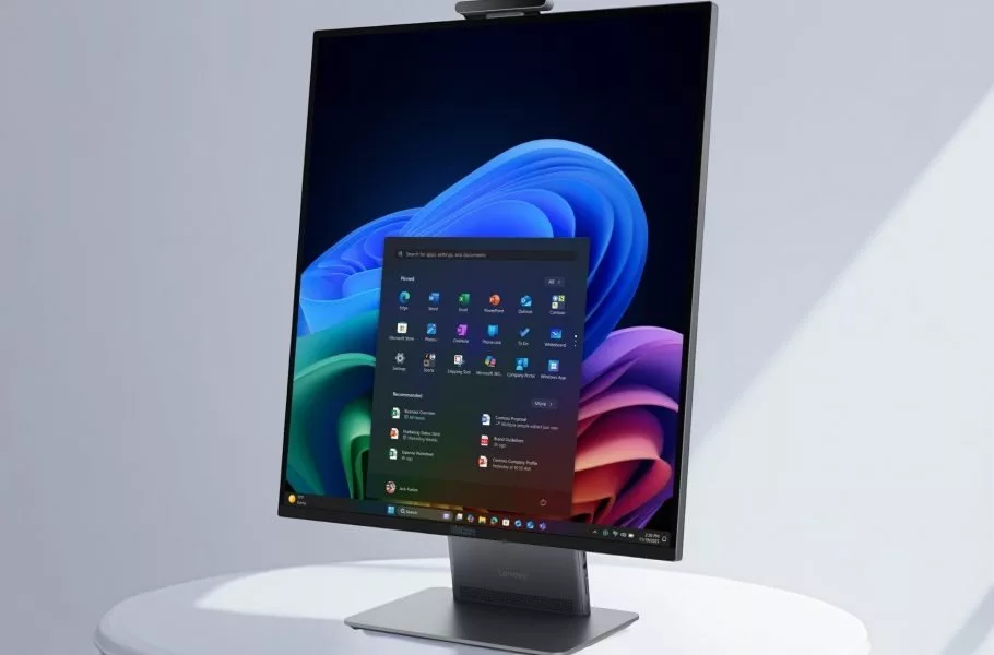 آل این وان متفاوت لنوو معرفی شد؛ ThinkCentre X Aura Edition نمایشگر عمودی دارد