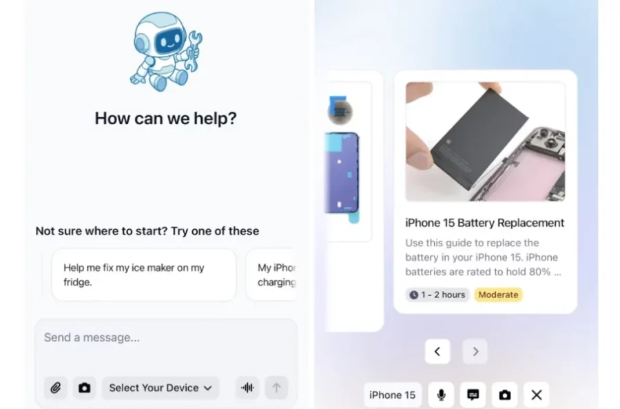 iFixit از FixBot رونمایی کرد؛ چت‌بات هوش مصنوعی برای کمک در تعمیر وسایل الکترونیکی