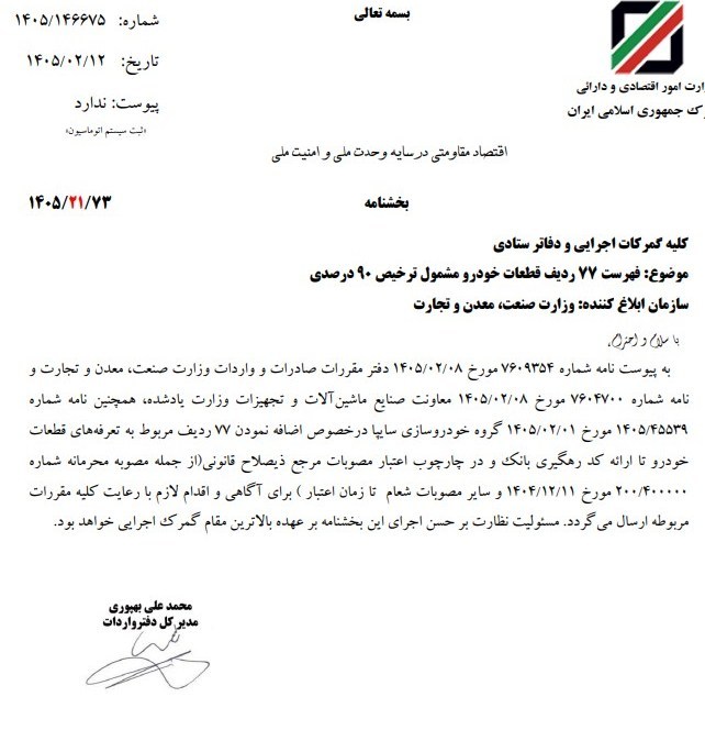 ترخیص قطعات خودرو روان شد ترخیص قطعات خودرو روان شد