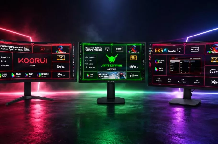 مانیتورهای جدید AntGamer از راه رسیدند؛ مدل ۱۰۰۰ هرتزی با پنل RGB Mini LED