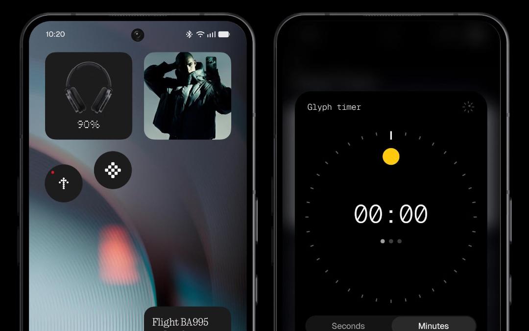 ویجت‌های رابط کاربری سیستم‌عامل Nothing OS 5.0 روی صفحه گوشی