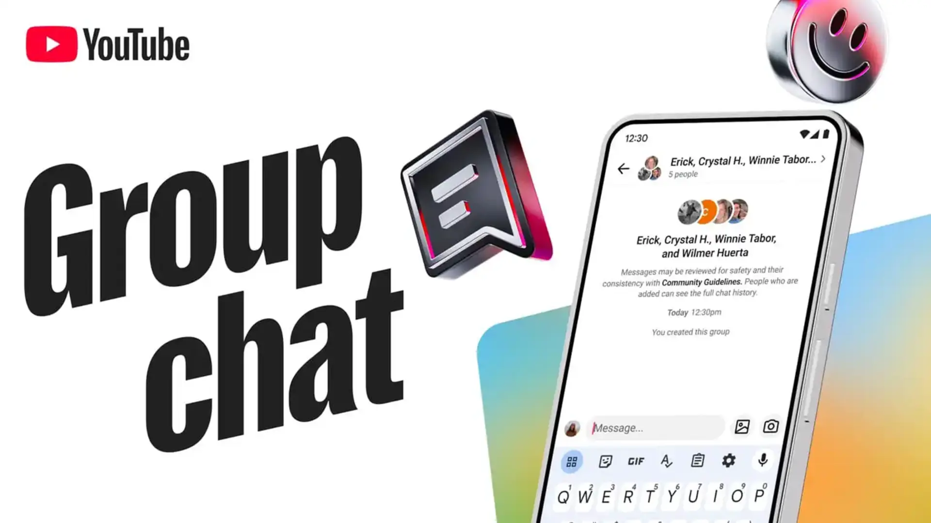 رابط کاربری چت گروهی (Group Chat) در اپلیکیشن یوتیوب (YouTube)