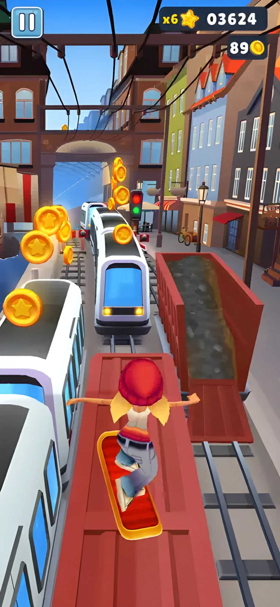 بهترین بازی های آیفون که باید امتحان کنید شخصیت بازی سابوی سورفرز (Subway Surfers) در حال دویدن روی ریل قطار