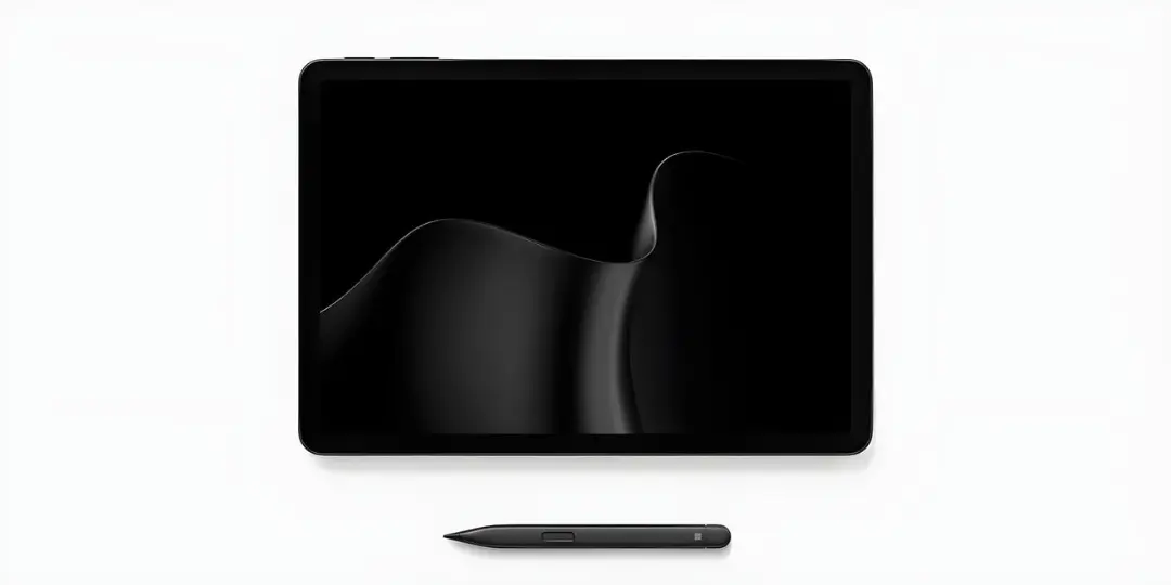 سرفیس پرو (Surface Pro) و قلم دیجیتال مایکروسافت روی پس‌زمینه سفید